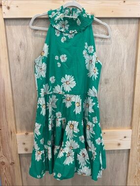 Alexia Admor Emerald Green Daisy Halter Tiered Dress